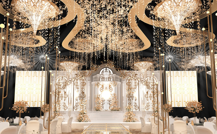 乐山花木兰喜事汇金色大厅效果展示